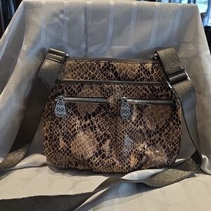 Brighton Snakeskin Pattern Crossbody Bag